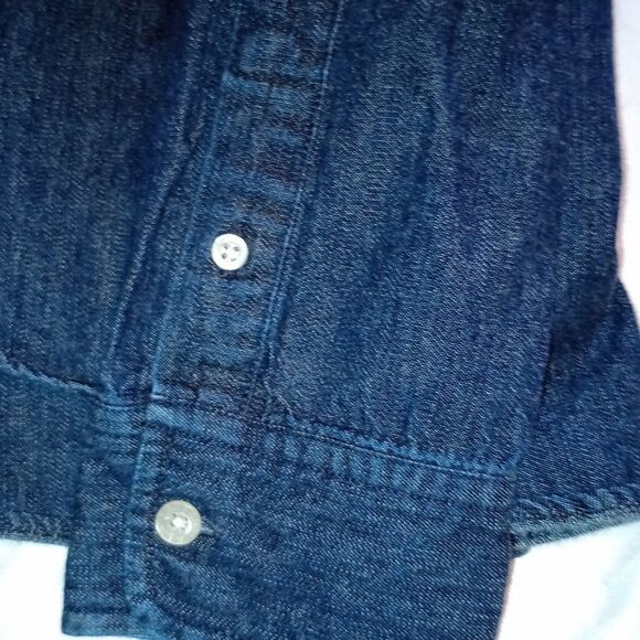 Lauren Jeans Co Ralph Lauren Women's Denim Button Front L Dark Wash 100% Cotton - Picture 6 of 9